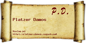 Platzer Damos névjegykártya